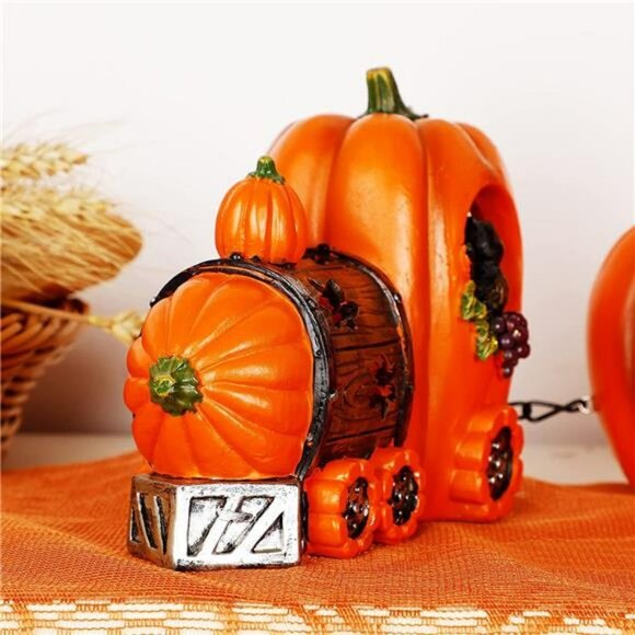 Thanksgiving Lighted Pumpkin Table Decorations - Picture 2 of 7